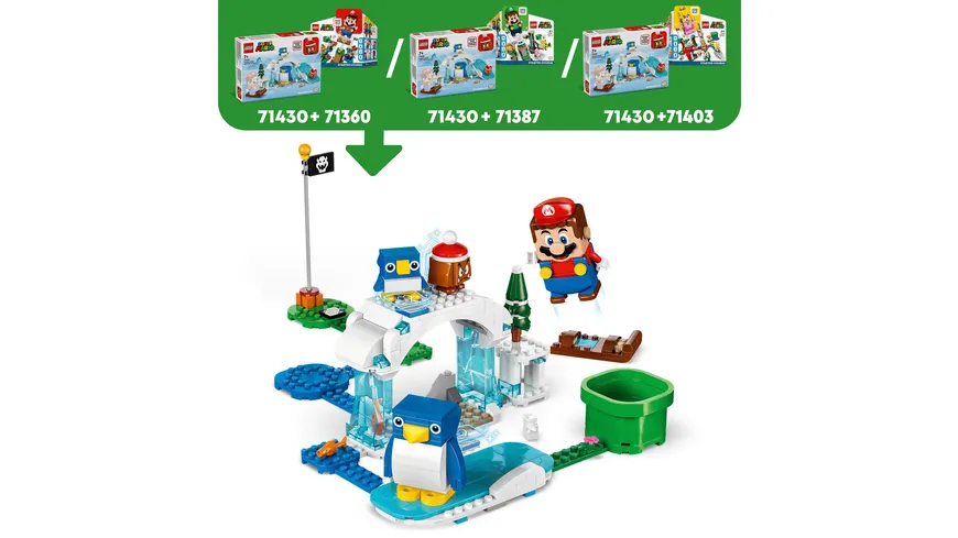 LEGO Super Mario 71430 Schneeabenteuer mit Familie Pinguin – Erweiterungsset