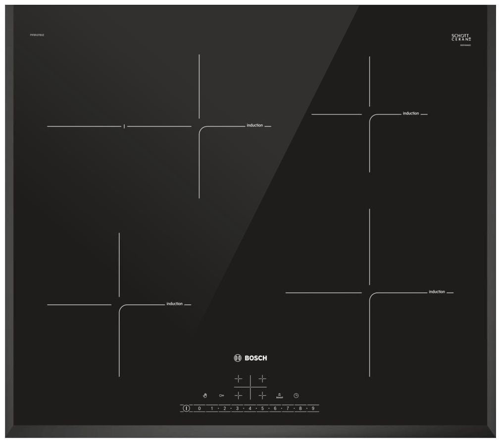 BOSCH Backofen-Set Backofen mit Induktionskochfeld autark 60 cm Teleskopauszug Bräterzone