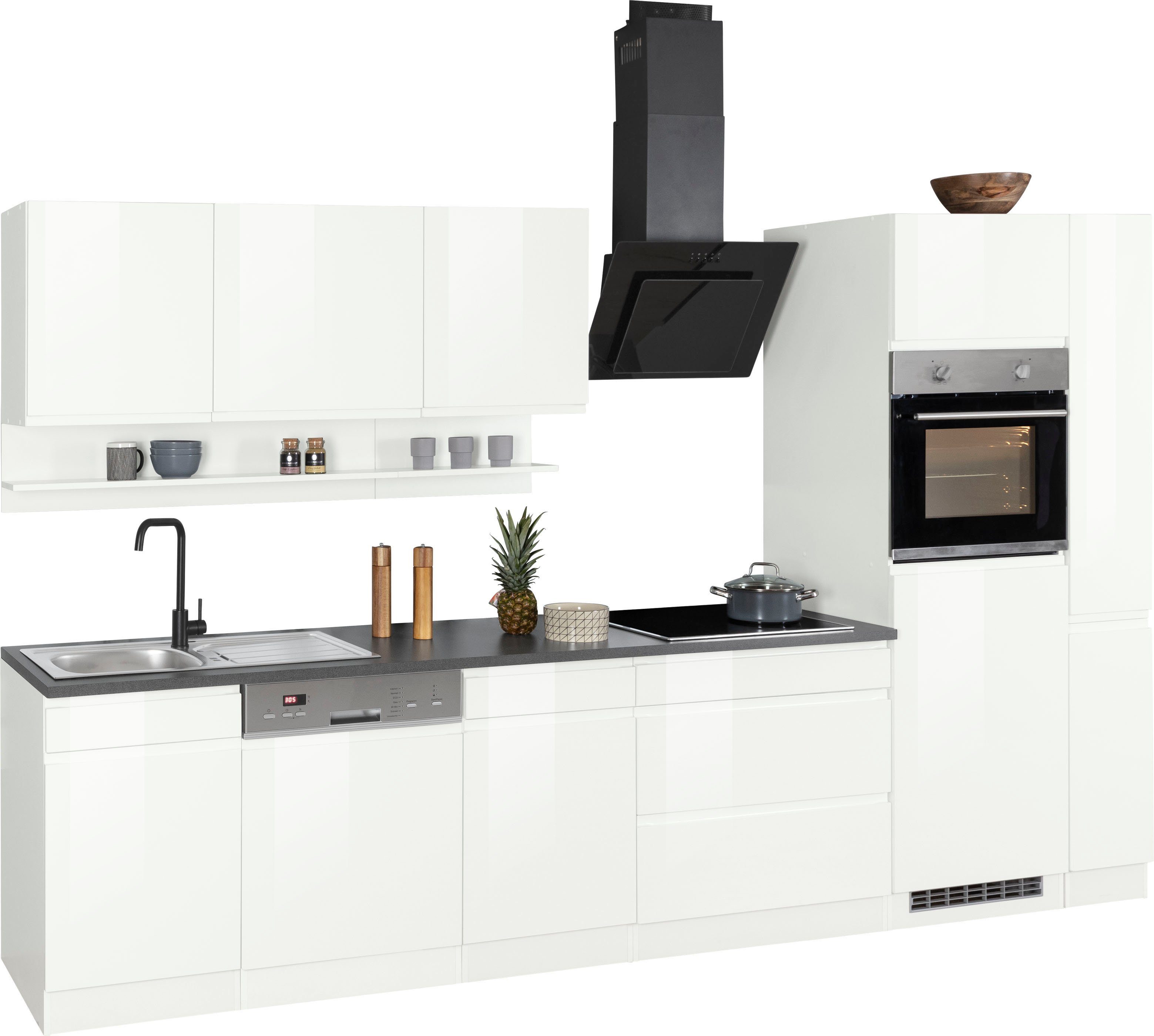HELD MÖBEL Küche Virginia, Breite 330 cm, mit E-Geräten