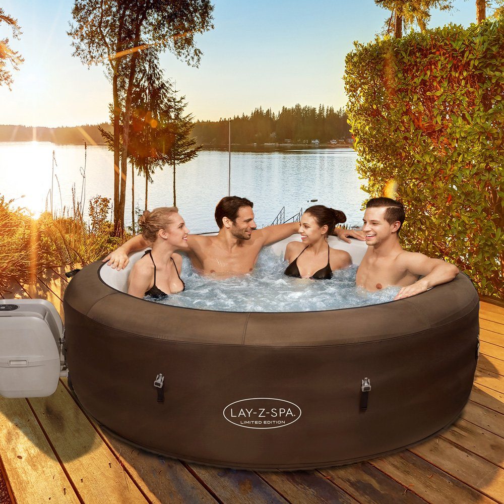 BESTWAY Whirlpool LayZSpa, Whirpool Ø196cm Lay-Z-Spa Aufblasbar Pool Massage-System 24 Std. Service von Bestway Filterpumpe Indoor & Outdoor TÜV/GS geprüft