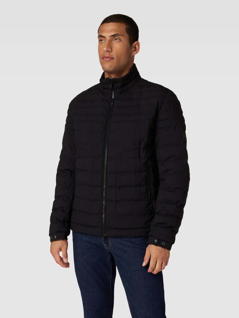 Steppjacke mit Stehkragen Modell 'Coldio' in schwarz