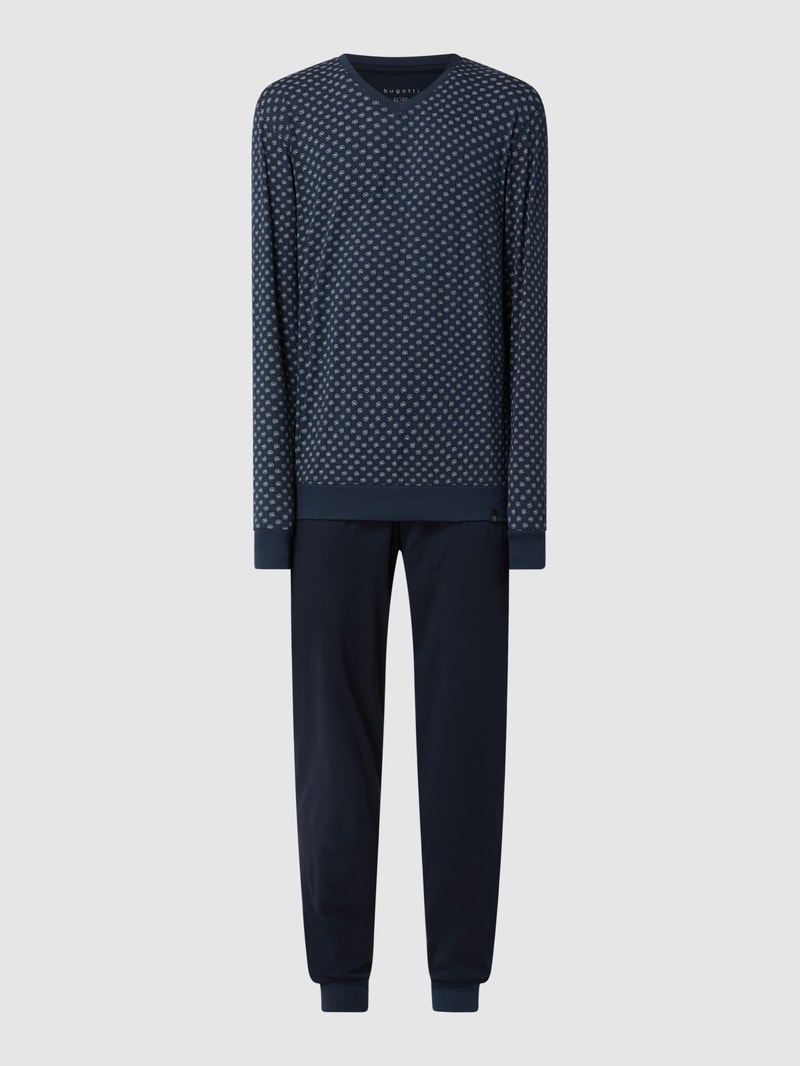 Pyjama aus Baumwolle in blau