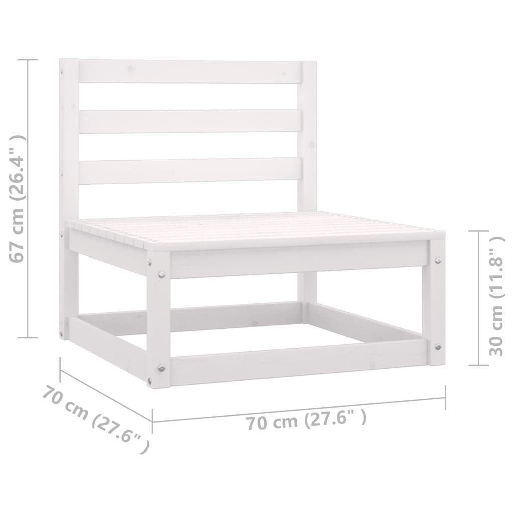 vidaXL Loungesofa 2-tlg. Garten-Lounge-Set mit Kissen Weiß Kiefer Massivholz, 1 Teile