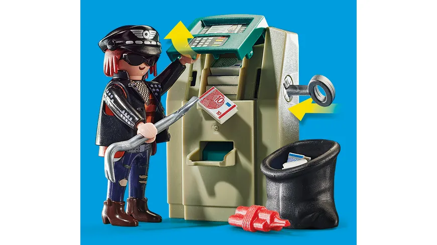PLAYMOBIL 70572 - City Action - Polizei-Motorrad: Verfolgung des Geldräubers