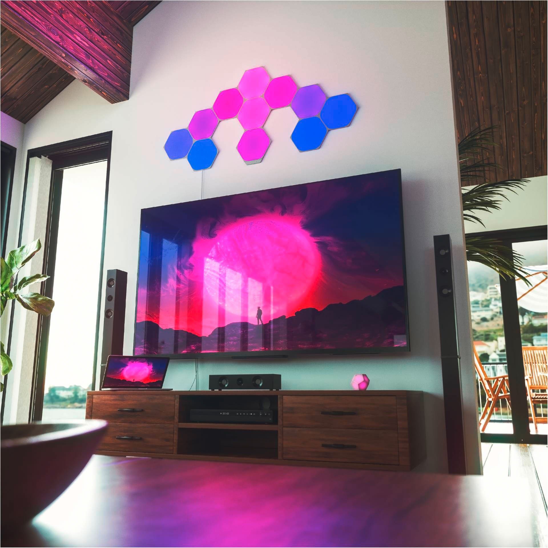 nanoleaf LED Panel Shapes Hexagons, Dimmfunktion, LED fest integriert, Farbwechsler
