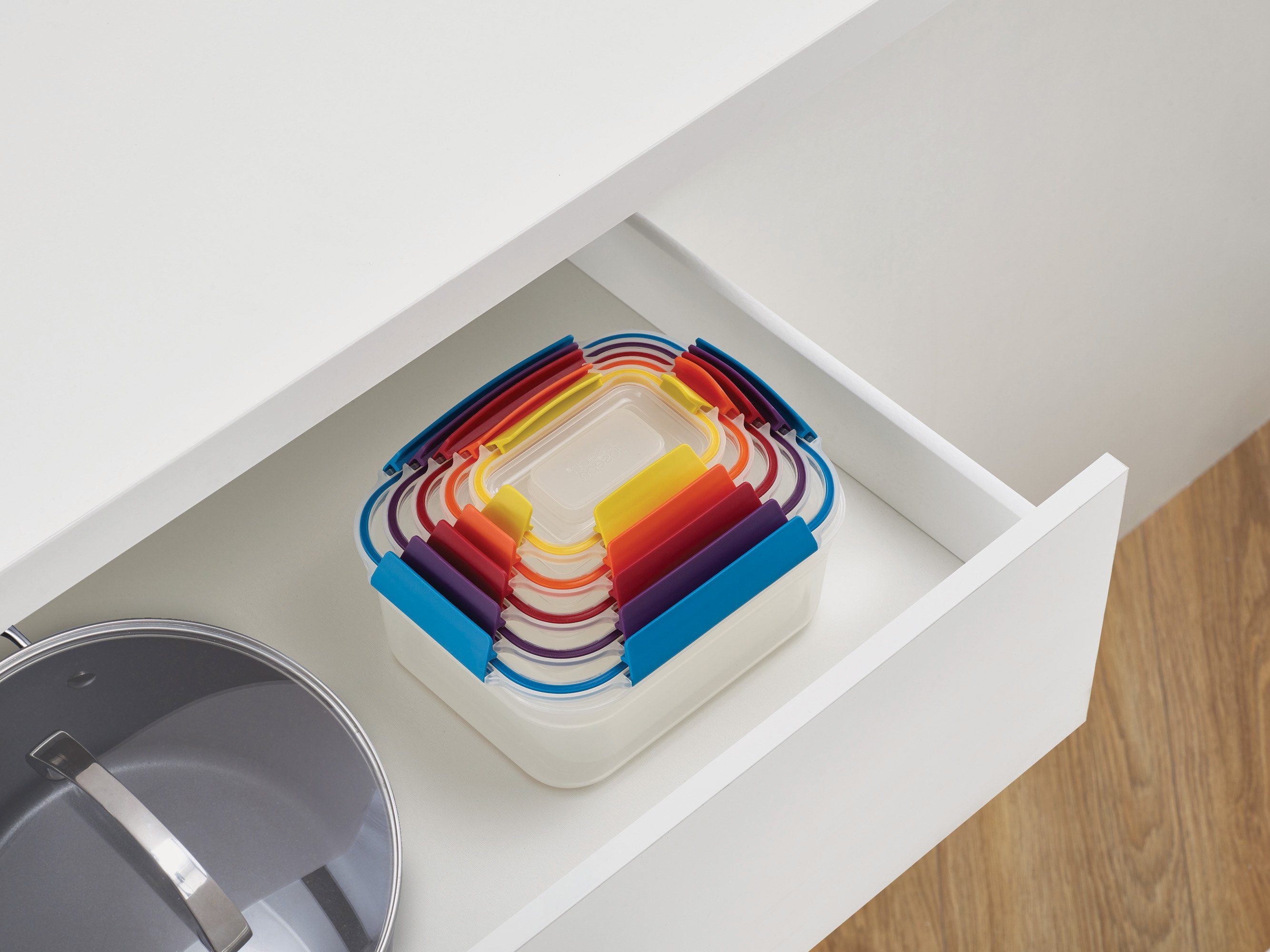 Joseph Joseph Vorratsdose Nest Lock, Polyprophylen (PP), (Set, 5-tlg), platzsparend ineinander stapelbar, luftdicht und auslaufsicher