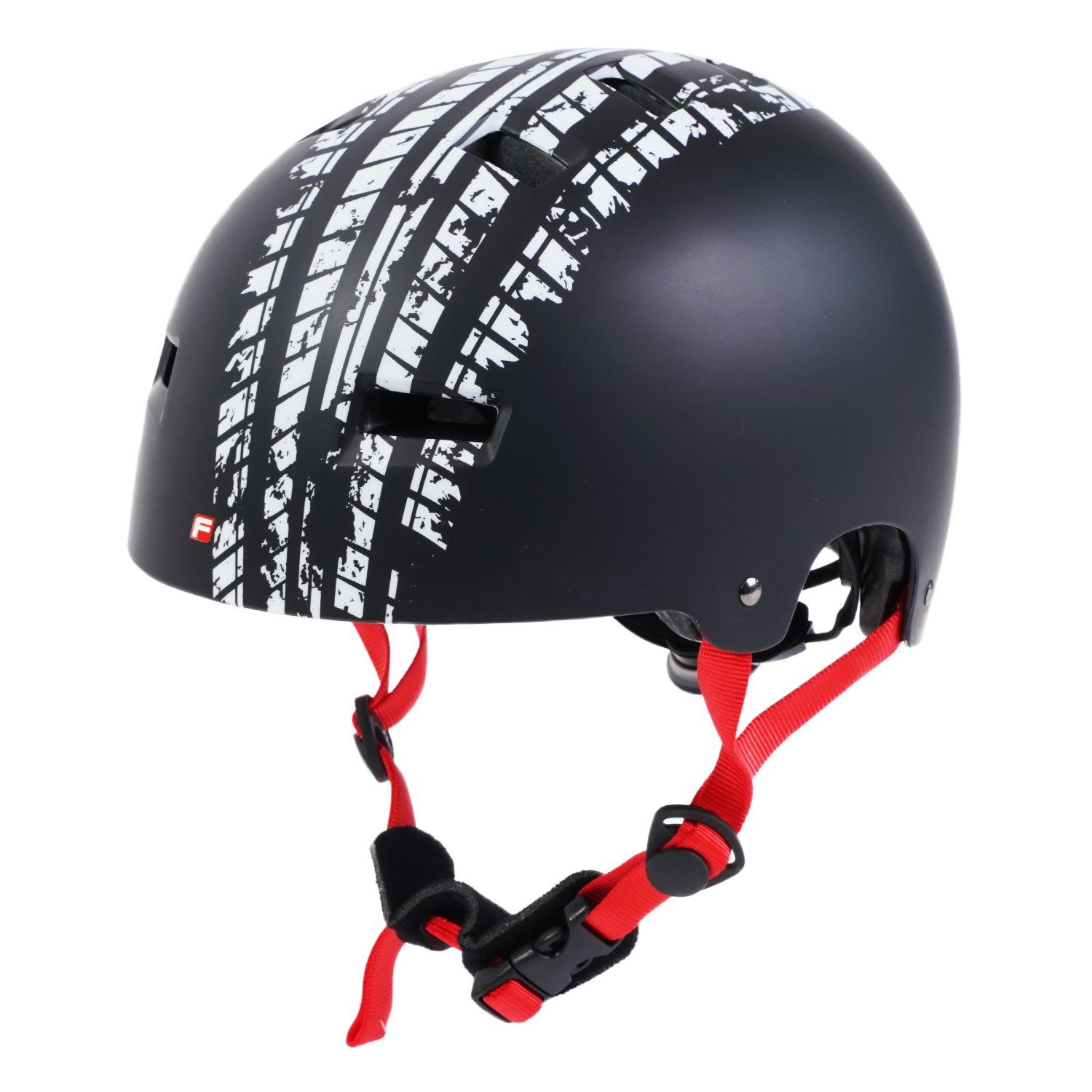 FISCHER Fahrrad Kinderfahrradhelm Kinder Fahrrad-Helm L / XL BMX Track Schwarz, Fahrrad Helm, Kopfumfang 52cm - 58cm, einstellbar mit Innenring-System