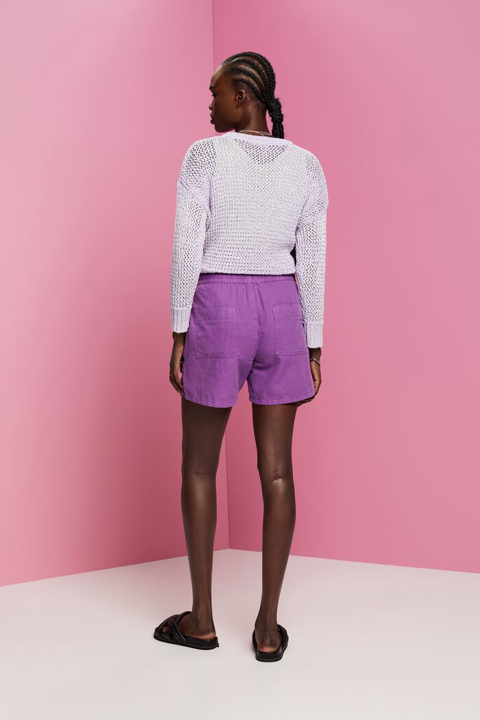 Twill-Shorts mit gesmokter Taille