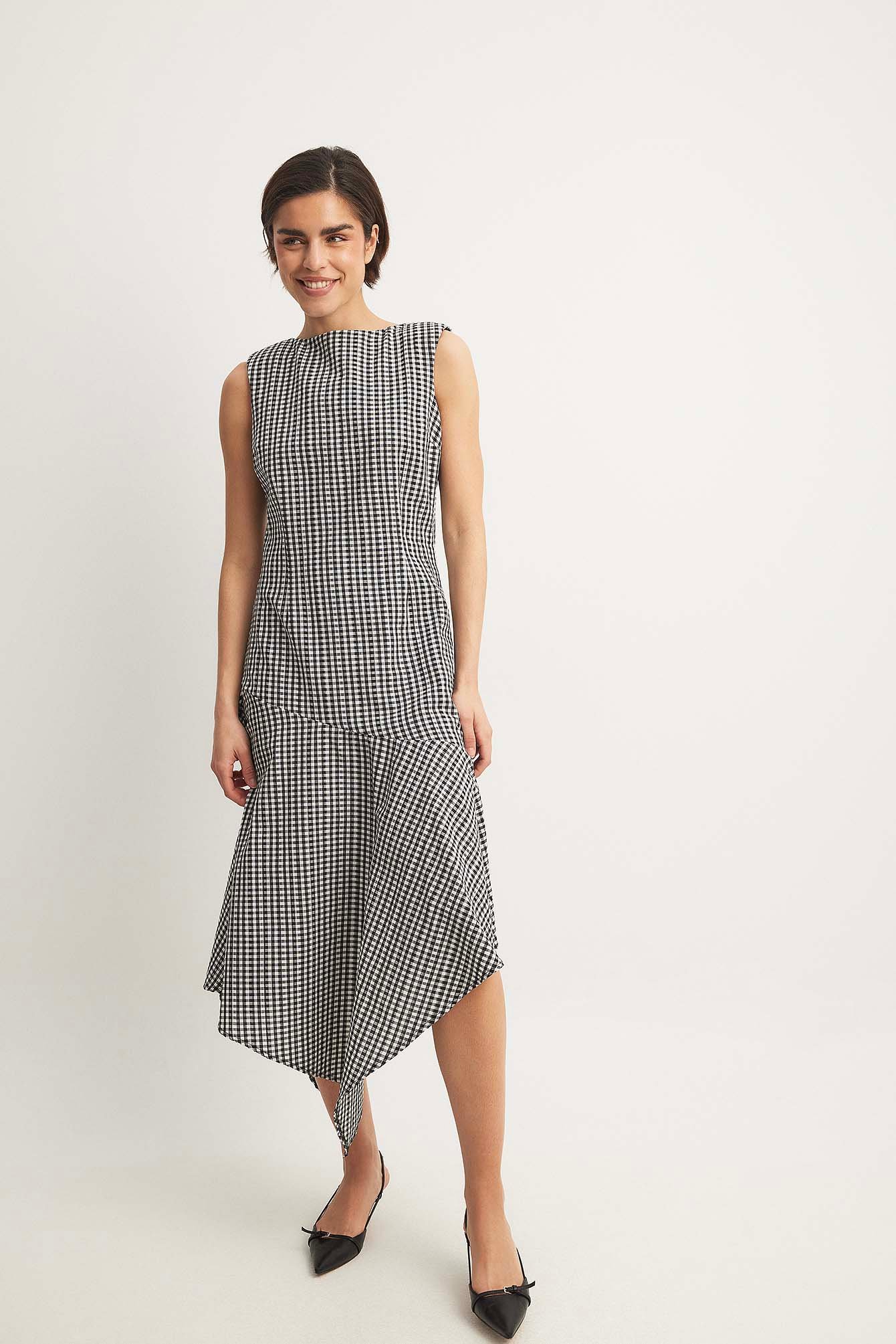 Gingham Sleeveless Midi Dress