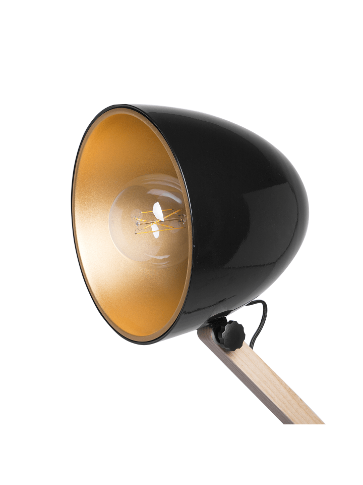 Beliani Stehleuchten HETTON in Schwarz/Heller Holzfarbton/Gold günstig kaufen onesize