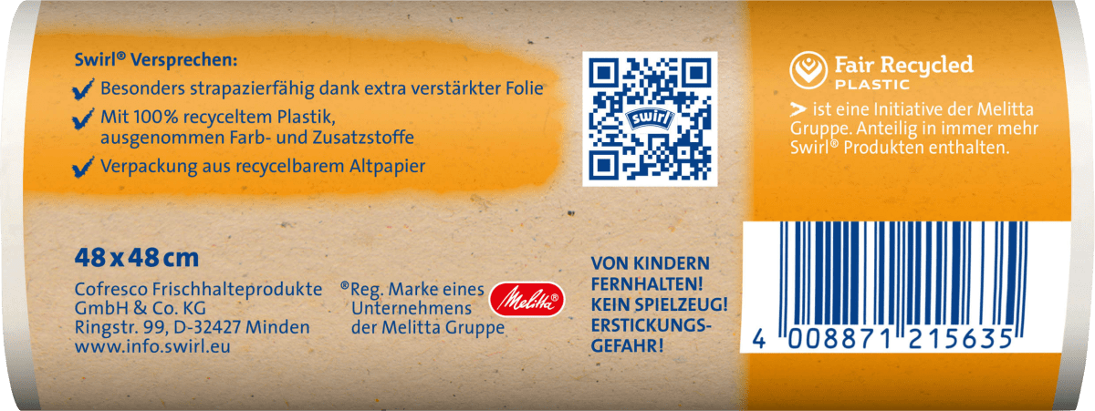 Müllbeutel 20 l mit Tragegriff mit 100 % recyceltem Plastik, 20 St