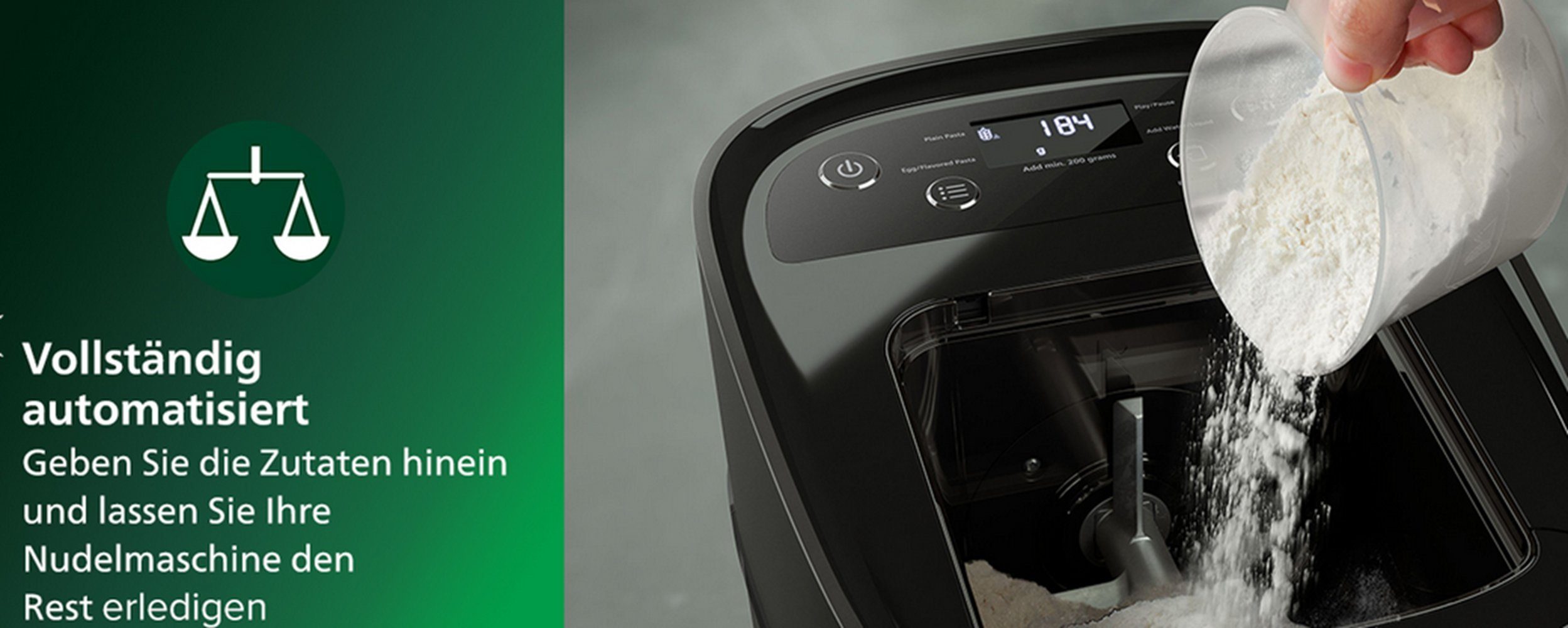 Philips Nudelmaschine Serie 7000,Schwarz,Nudelmaschine,Elektrisch,Nudel Maschine,Pastamaker, 200,00 W, Pasta Maschine,Nudel herstellen,mit Formscheiben,Nudelmaschinen