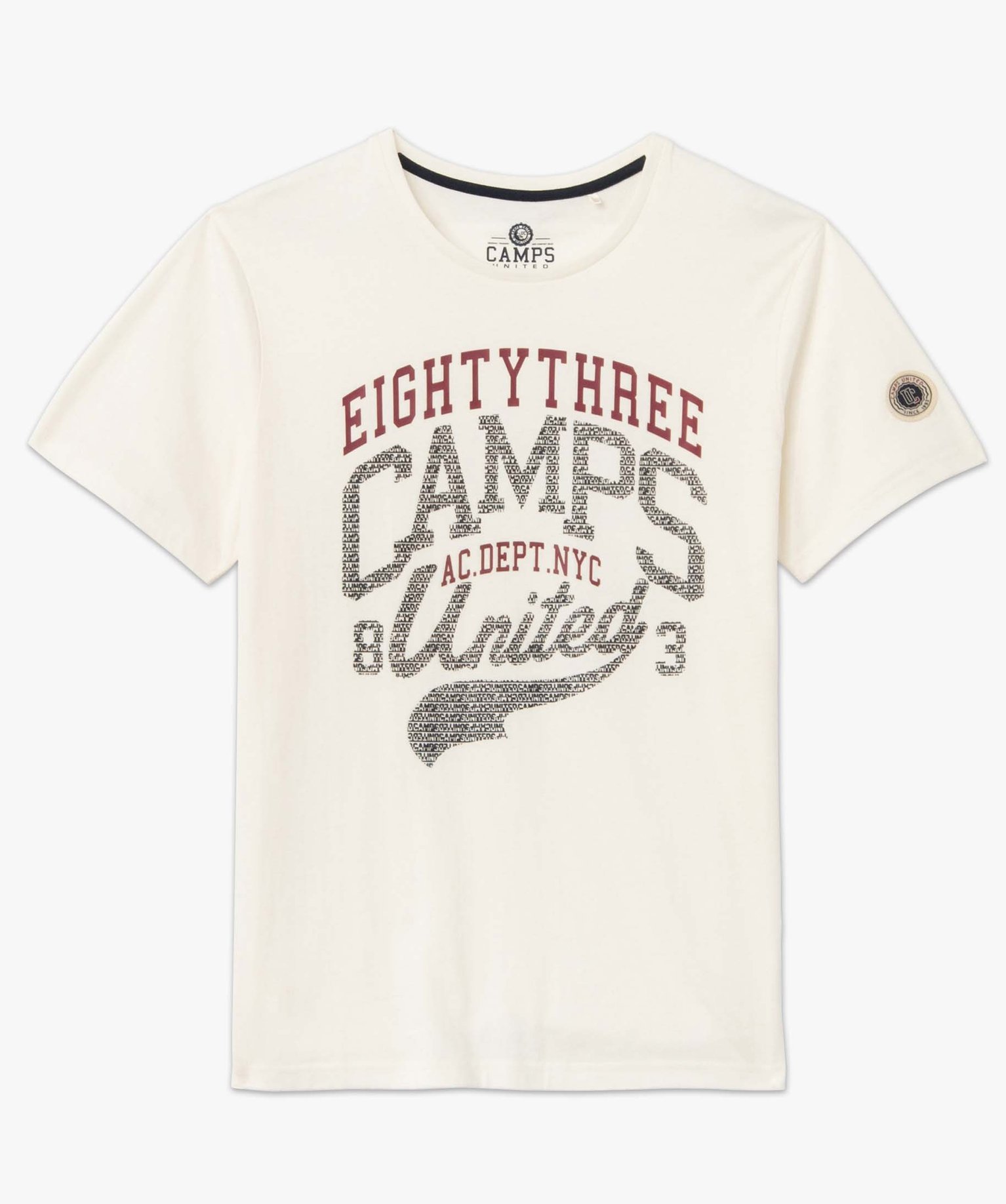 Tee-shirt homme avec inscription XXL – Camps United blanc | GEMO
