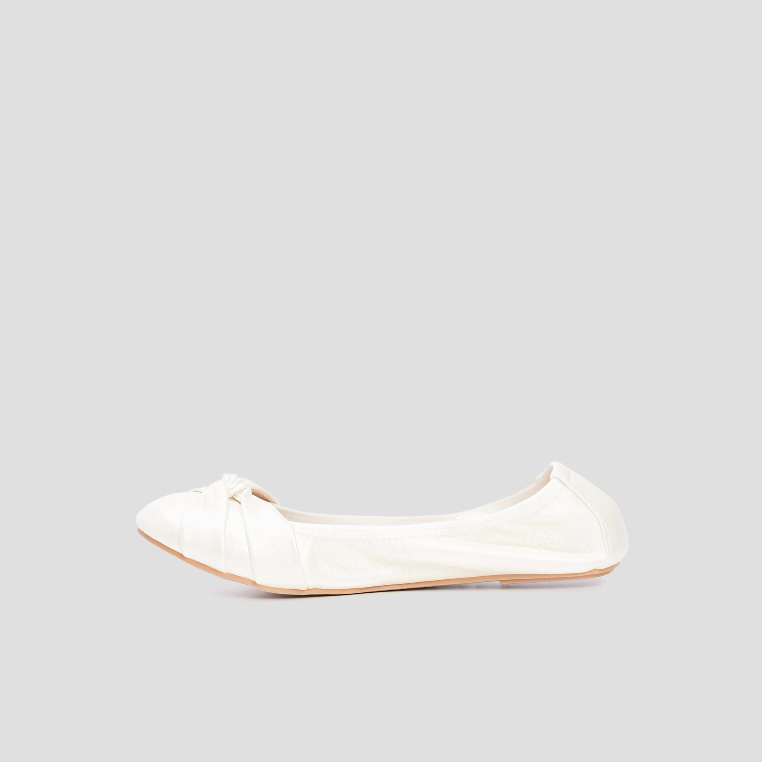 Ballerines effet noué blanc femme | La Halle