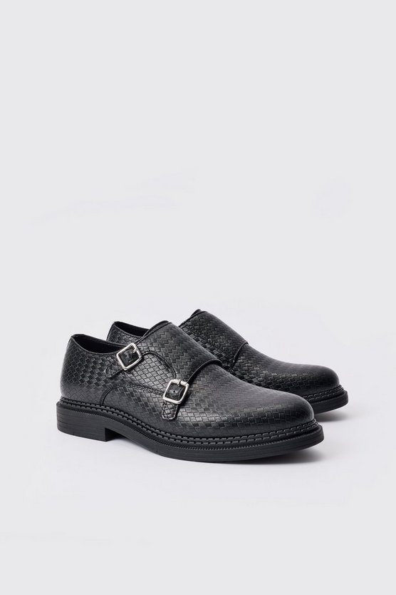 Schwarze PU-Loafer mit Riemchen