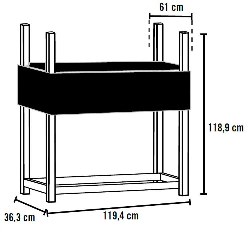 ShelterLogic Kaminholzregal, BxTxH:120x36x119 cm