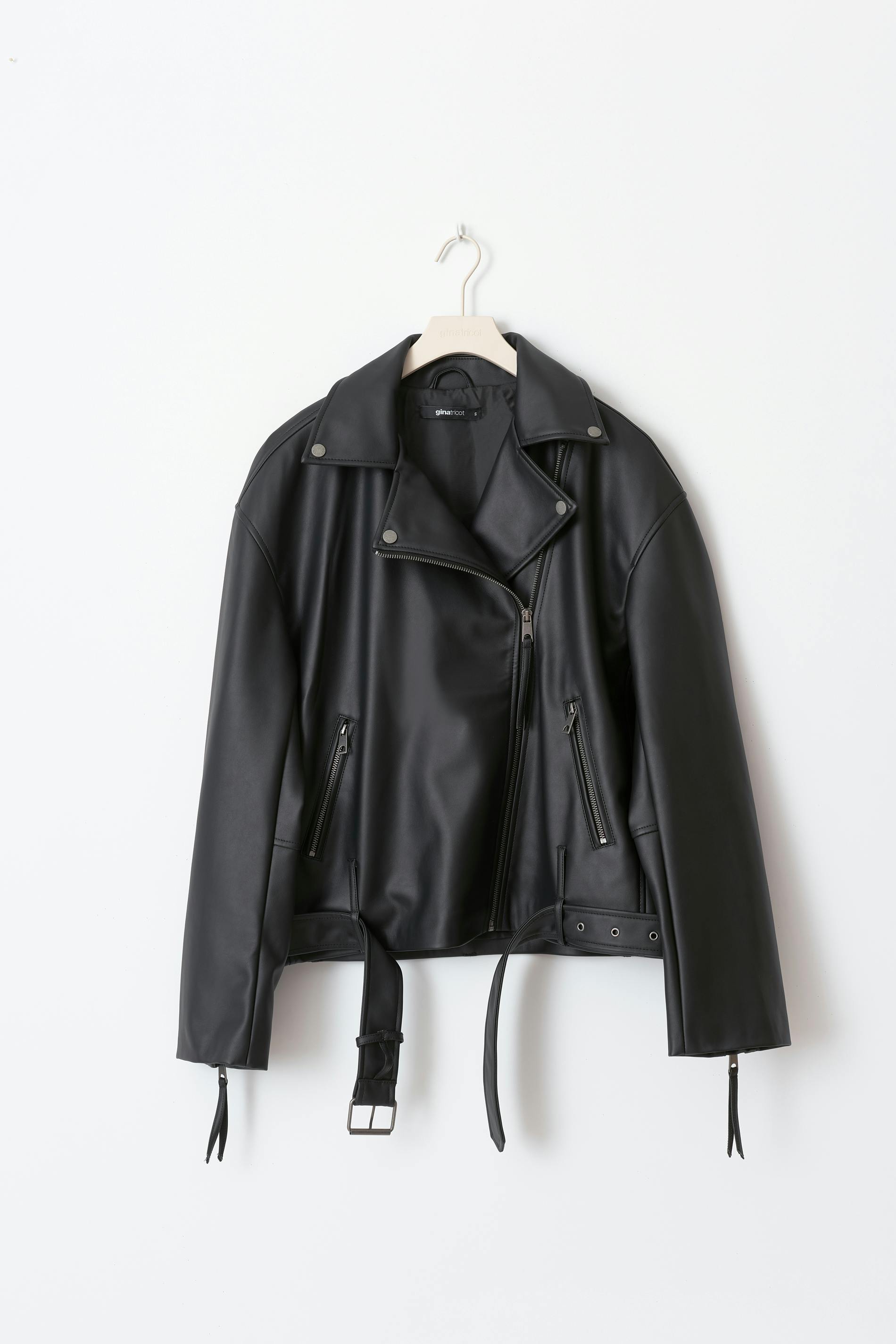 Belted biker jacket