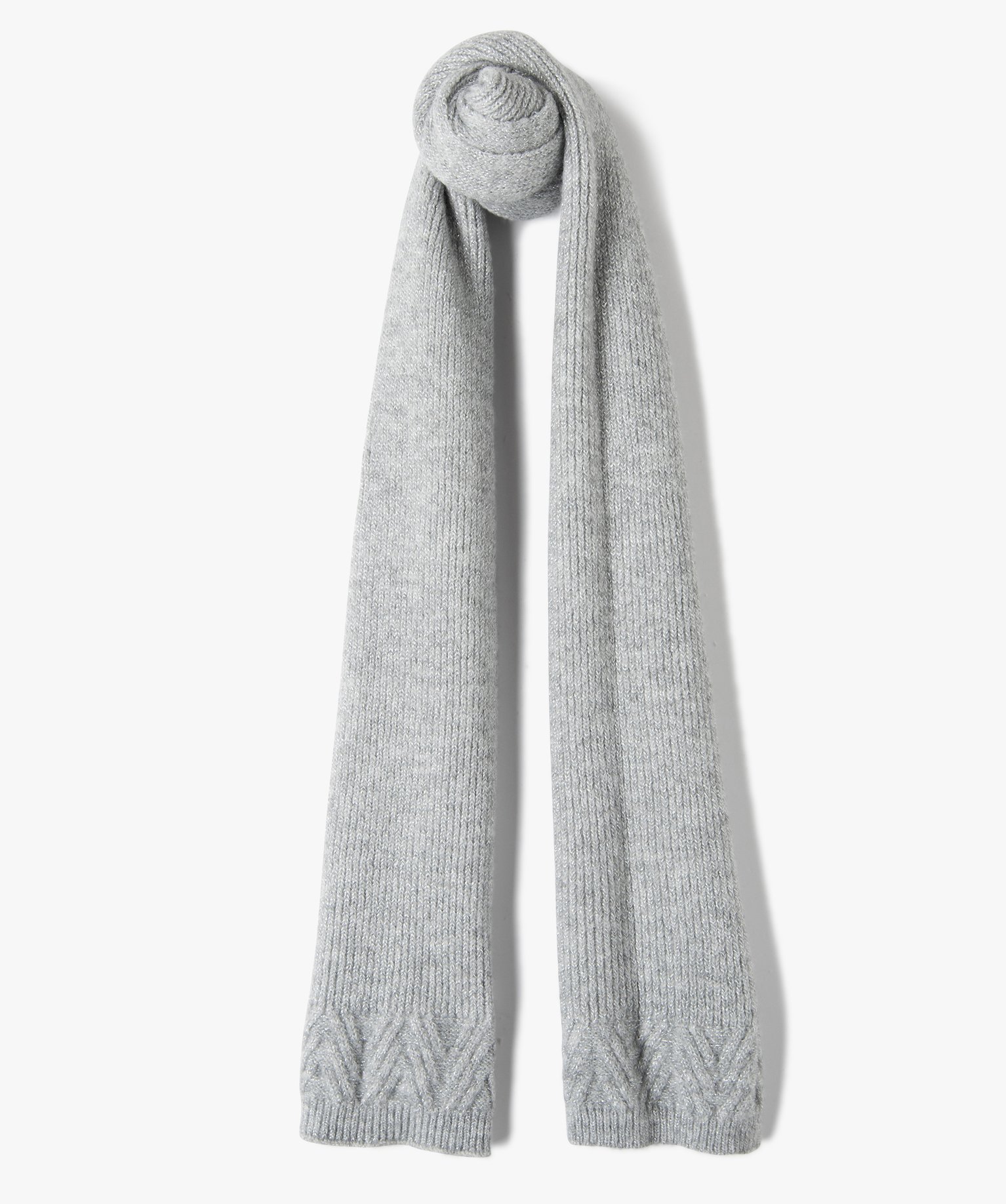Echarpe femme en maille pailletée gris | GEMO