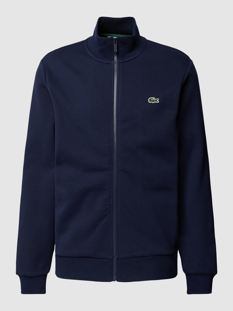 Sweatjacke mit Logo-Stitching in marineblau