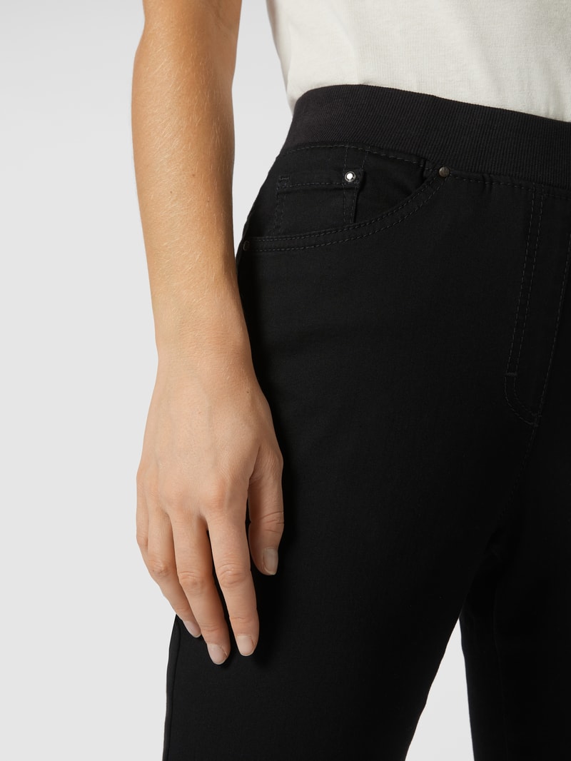 Slim Fit 5-Pocket-Jeans mit elastischem Bund - 'Super Dynamic' in schwarz