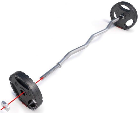 GORILLA SPORTS Hantel-Set 25 kg Curlstange Hantelscheiben Kunststoff Sternverschlüsse
