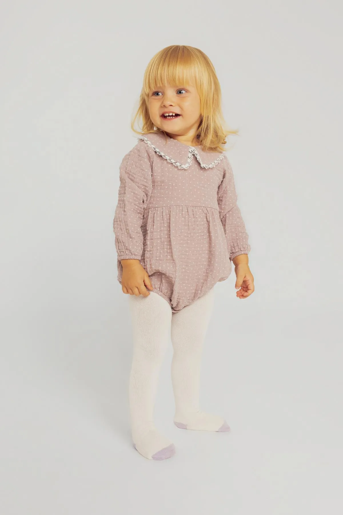 DeFacto  Gepunkteter Musselin-Overall mit Strumpfhosen für Neugeborene im 2er-Set für Babys