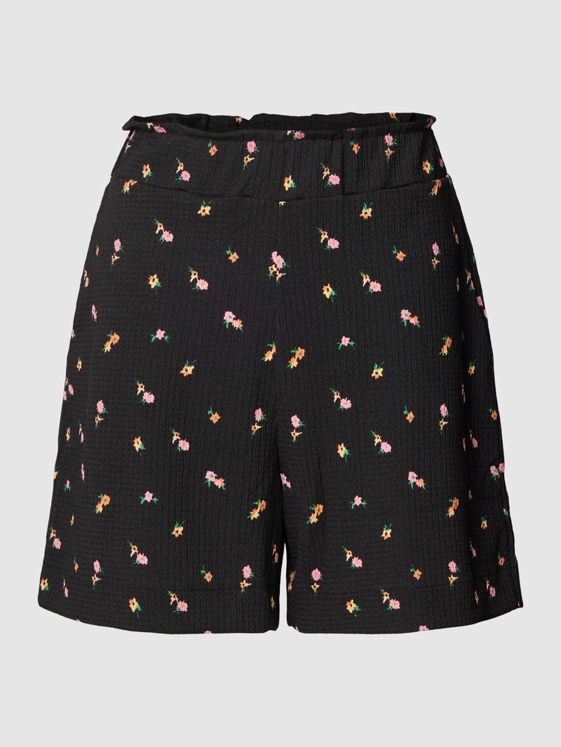 Shorts mit Allover-Muster Modell 'EASY' in schwarz