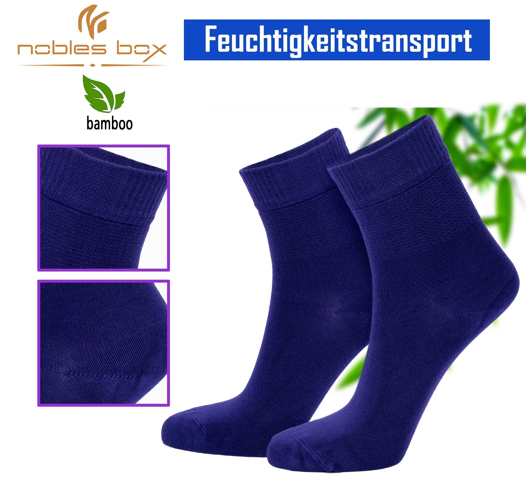 NoblesBox Diabetikersocken Damensocken (Beutel, 4 Paar) Bambussocken