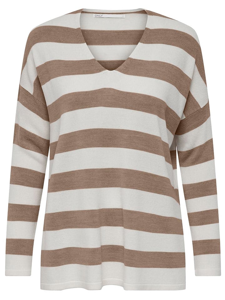 ONLY Pullover in Creme/ Hellbraun günstig kaufen