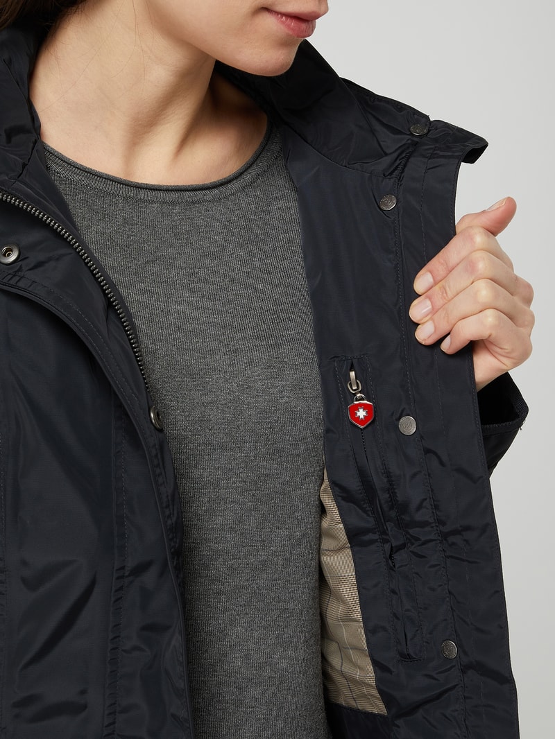 Funktionsjacke mit Label-Applikation Modell 'TOUJOURS 382' in marineblau