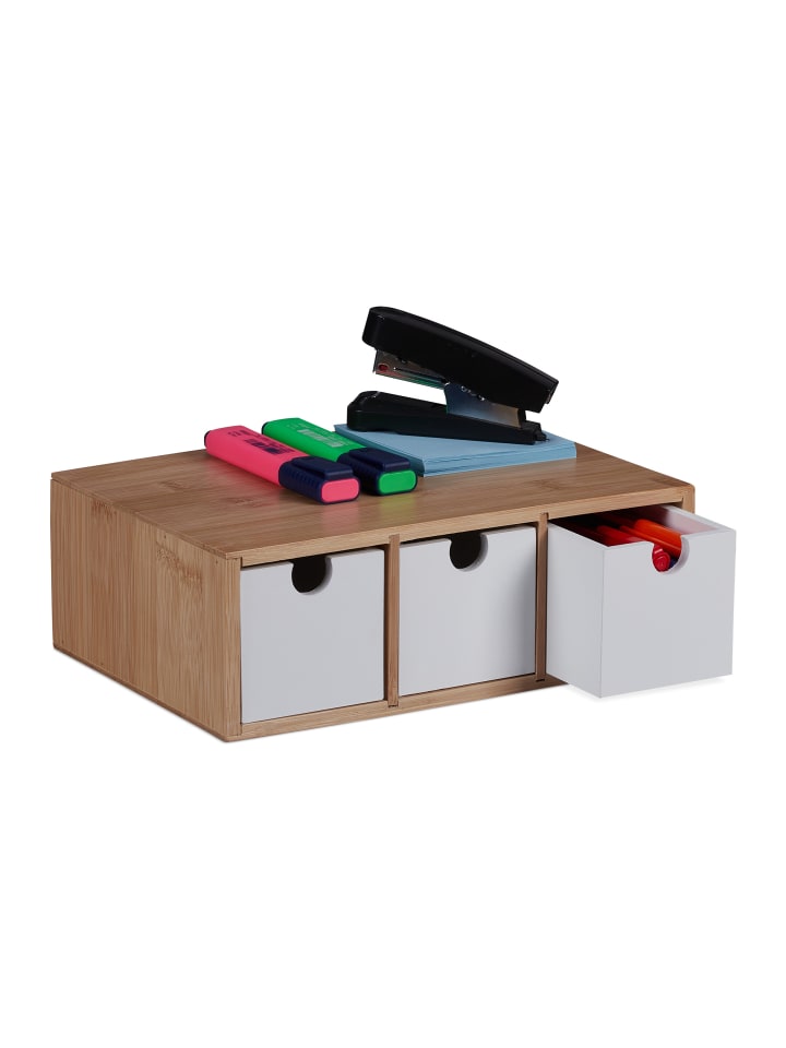 relaxdays Schubladenbox in Natur/ Weiß günstig kaufen onesize