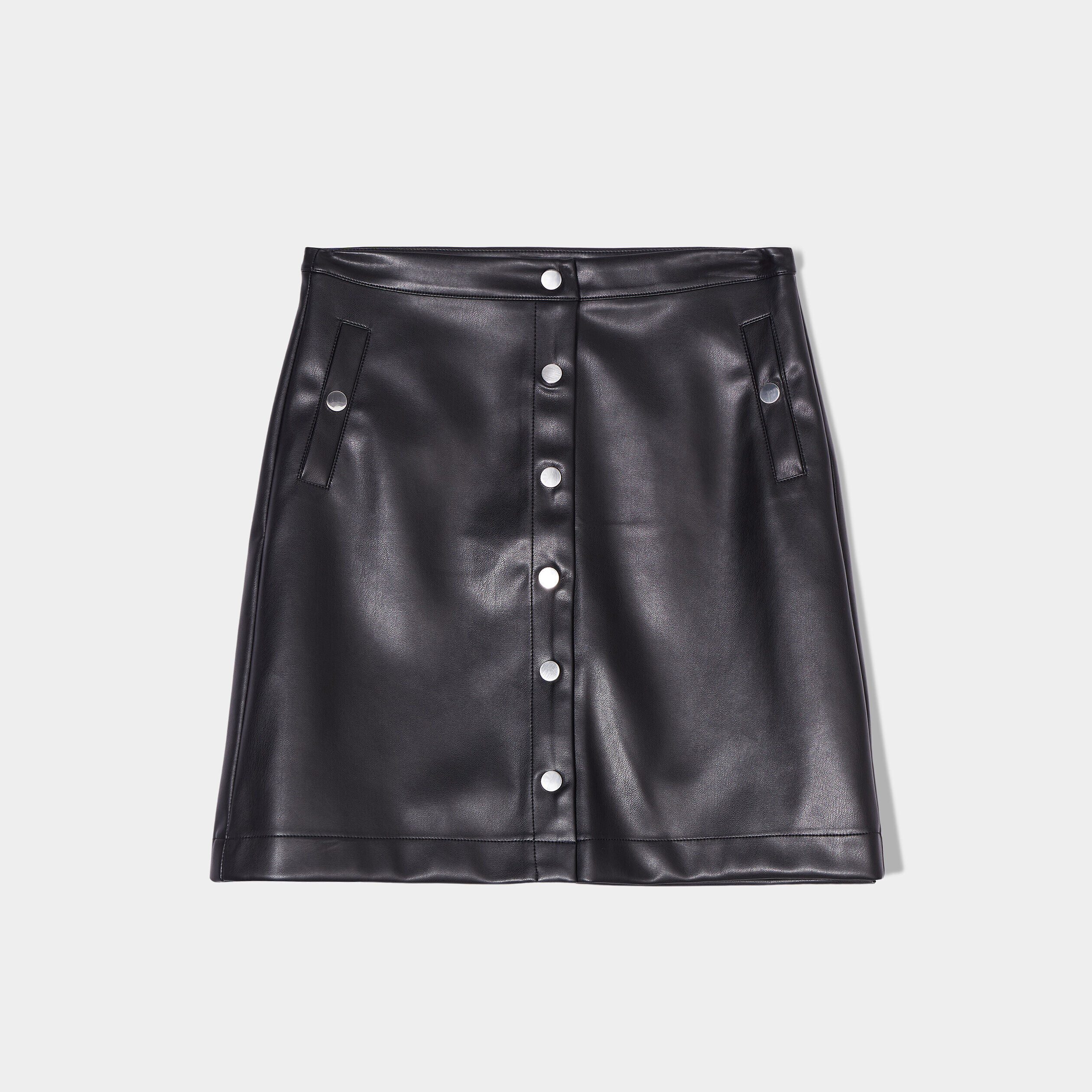 Jupe droite simili cuir noir femme | Cache Cache