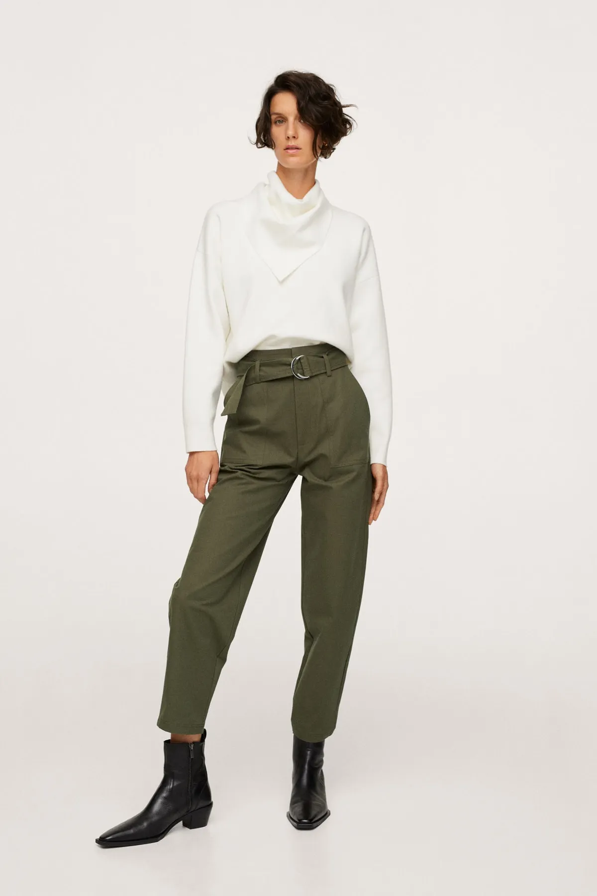 MANGO  Khakifarbene Damenhose 17026323