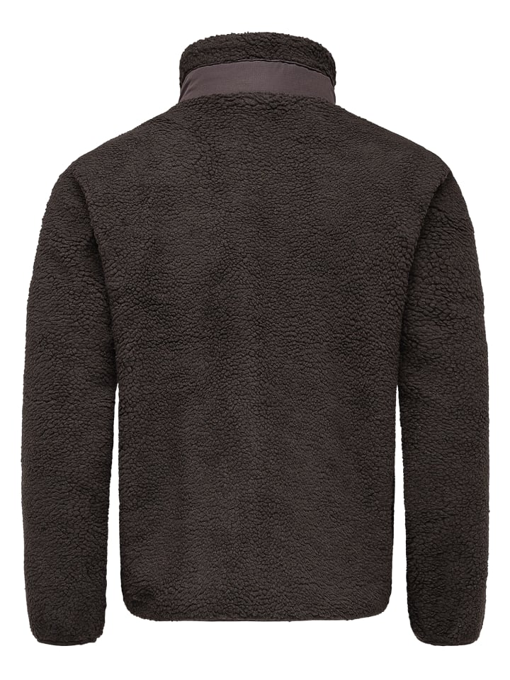 Amaci&Sons Fleecejacke YERMO in Anthrazit-Braun günstig kaufen