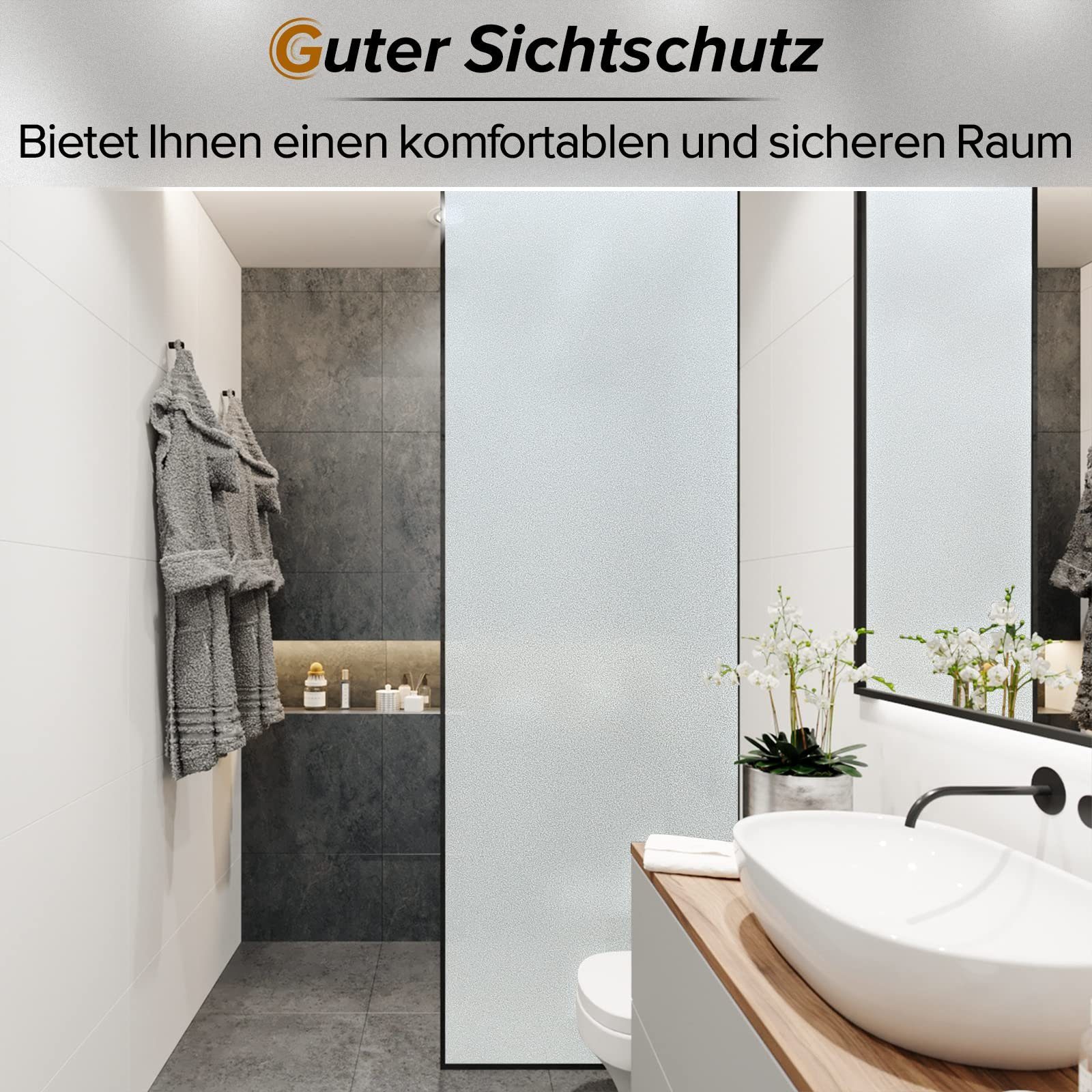 Fensterfolie Fensterfolie Sichtschutzfolie Selbstklebend Für Zuhause Büro 60*100CM, ZmdecQna
