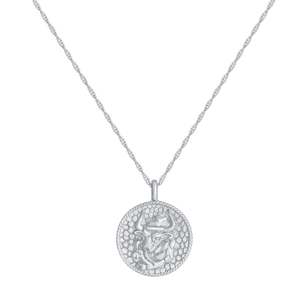 Elli Elli Collier Pièce de monnaie pour dames du zodiaque Taureau Tendance Astro antiq Bijoux