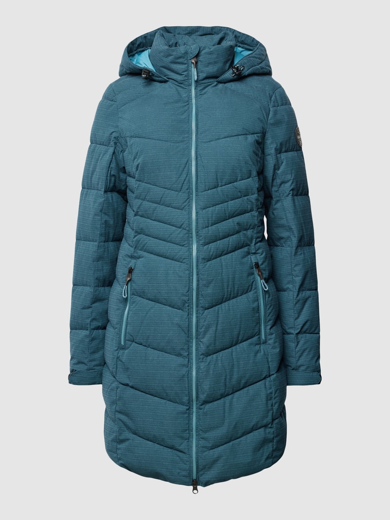 Steppjacke in Überlänge in petrol