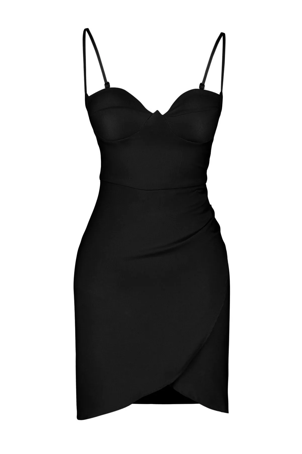 Trendyol Collection  Schwarzes, gewebtes, elegantes Abendkleid TPRSS24EL00084