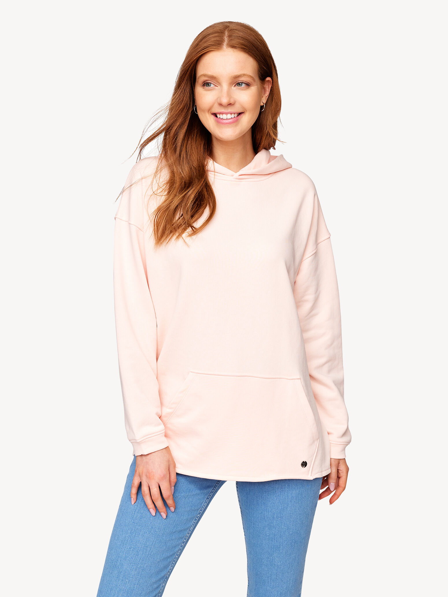 Sweat oversize à capuche - rose