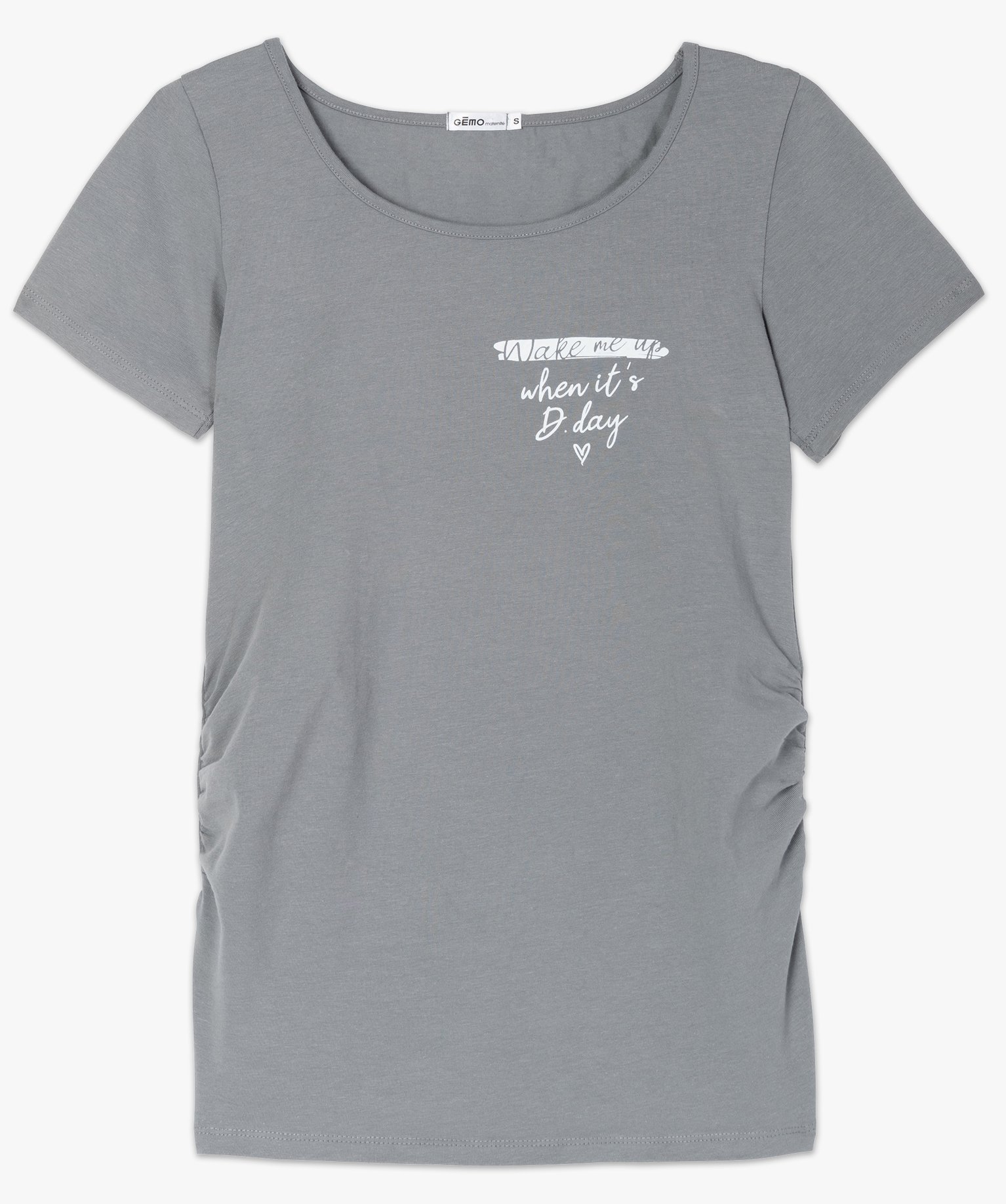 Tee-shirt de grossesse imprimé avec grand col rond vert | GEMO