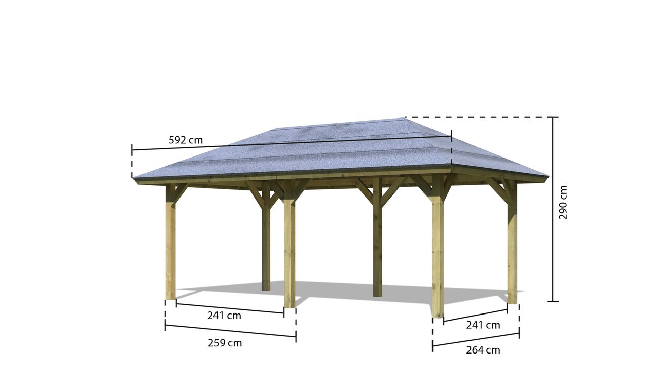 Karibu Pavillon Carport 