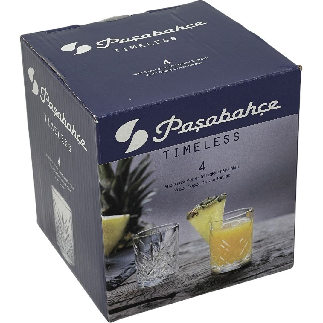 Pasabahce Gläser-Set Timeless, Glas, 4-teliges Schnapsgläser Set, Shotgläser