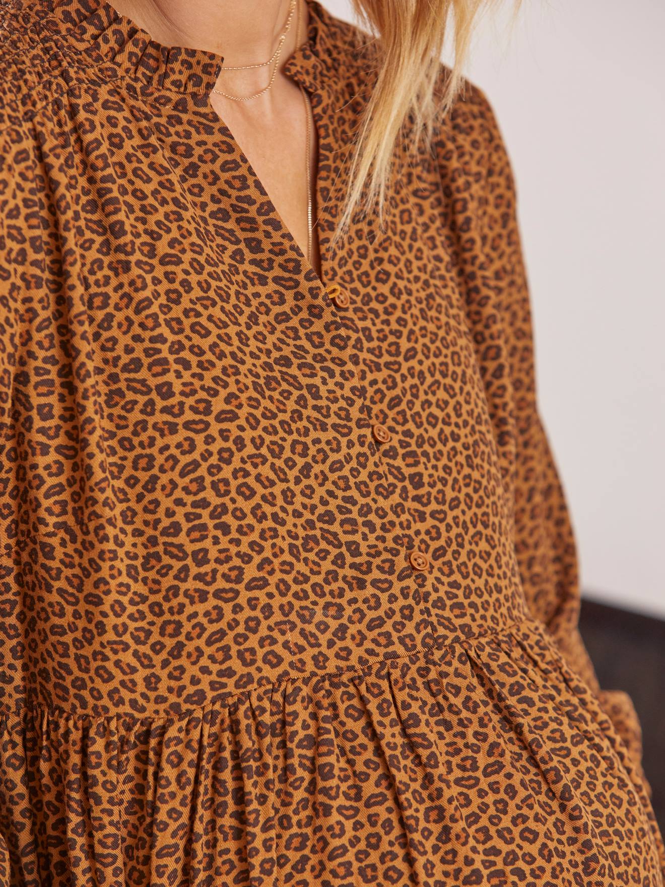 Robe imprimé léopard grossesse et allaitement leopard
