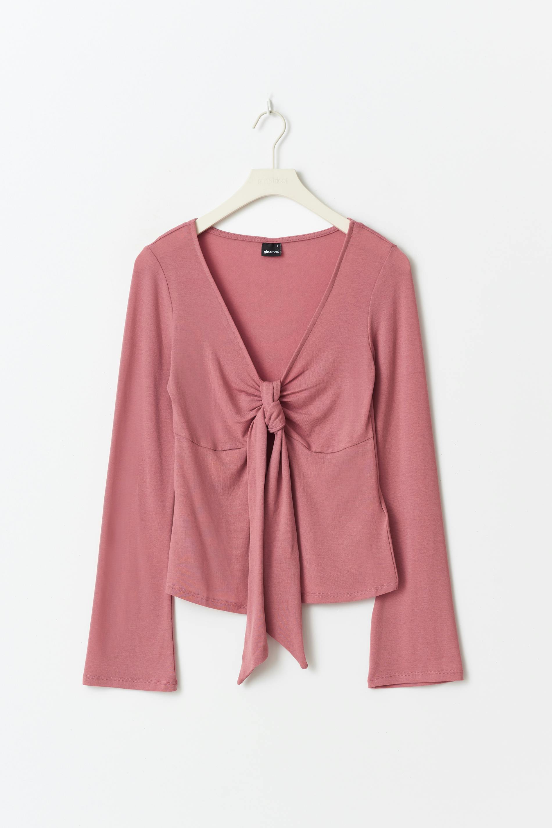 Tie front long sleeve top