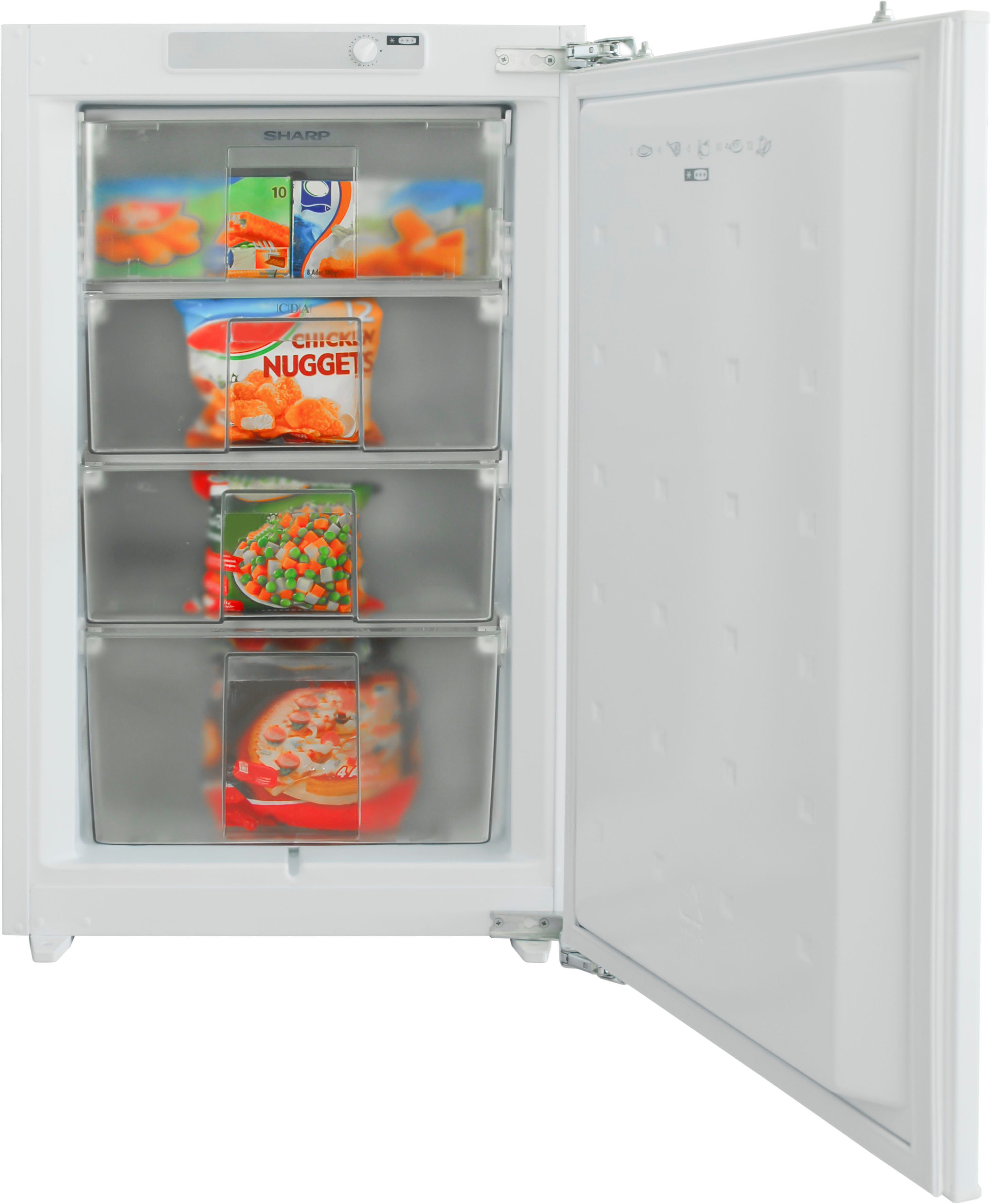 Sharp Einbaugefrierschrank SJ-SE099M0X-EU, 87,5 cm hoch, 54 cm breit