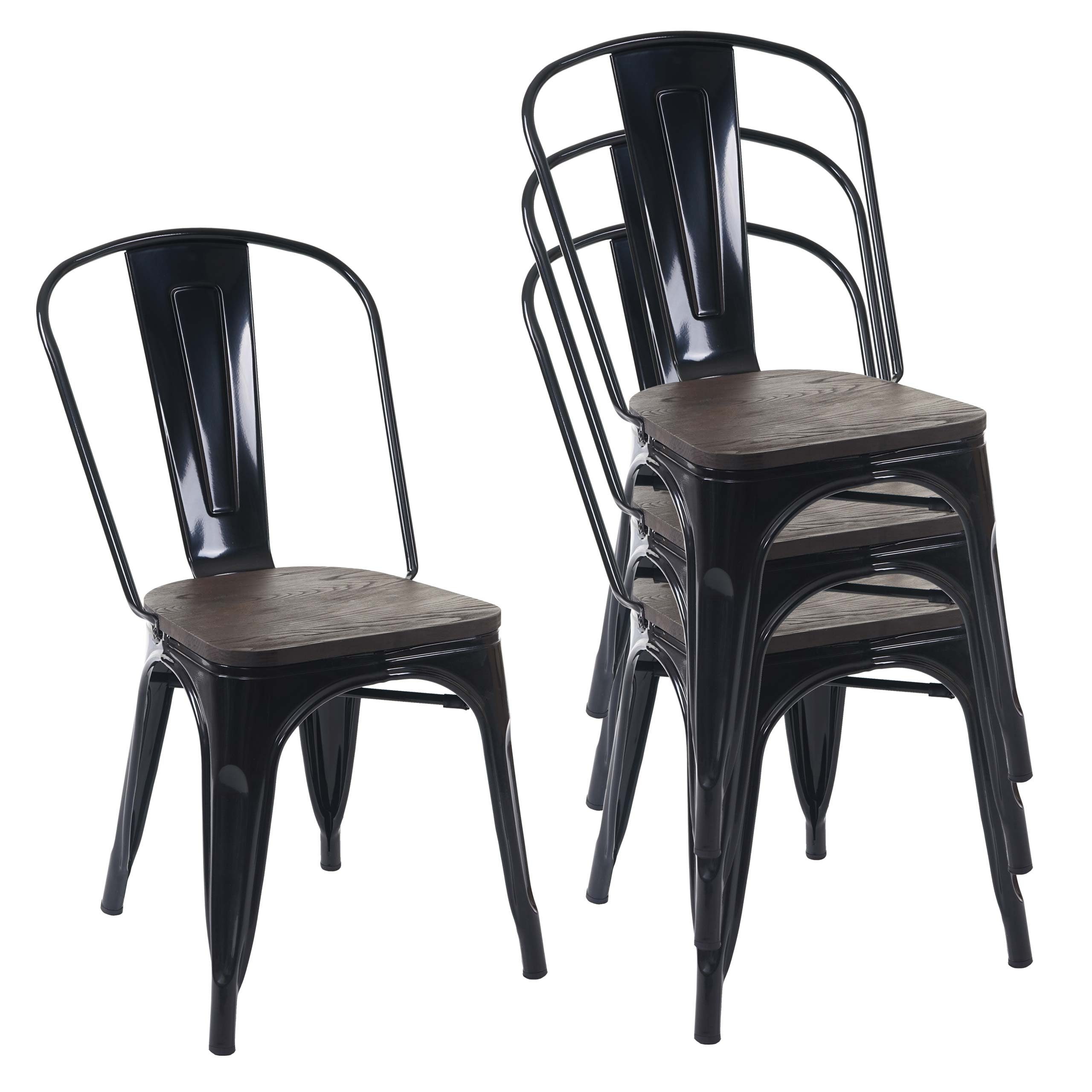 MCW Stapelstuhl MCW-A73-Ho (Set, 4 St), 4er-Set, stapelbar, Querstreben für zusätzliche Stabilität