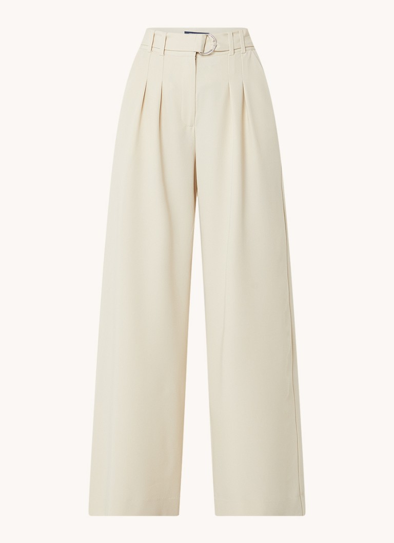 French Connection Everly Suiting high waist wide leg pants with belt