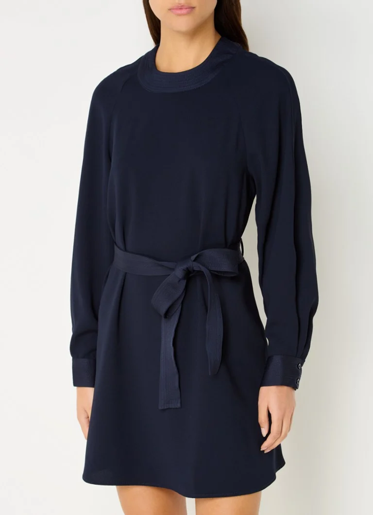 Vestido túnica corto Claudie Pierlot con cinturón de lazo