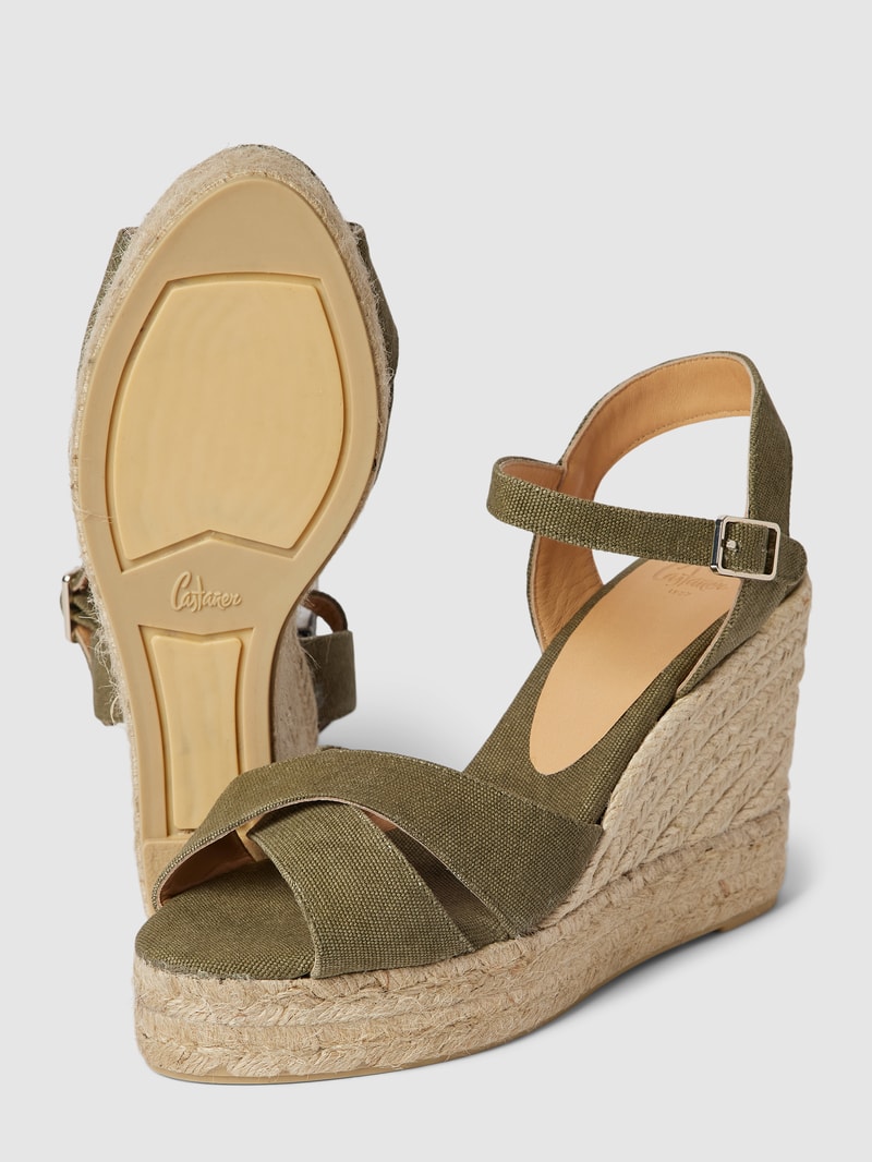 Wedges mit Dornschließe Modell 'BLAUDELL' in olivgrün