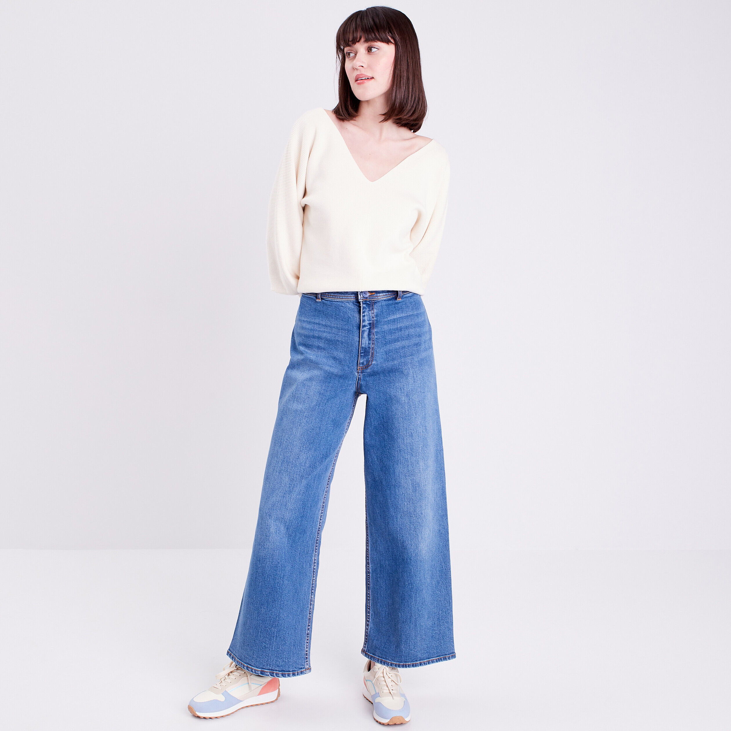 Pull manches chauve-souris ecru femme | Cache Cache